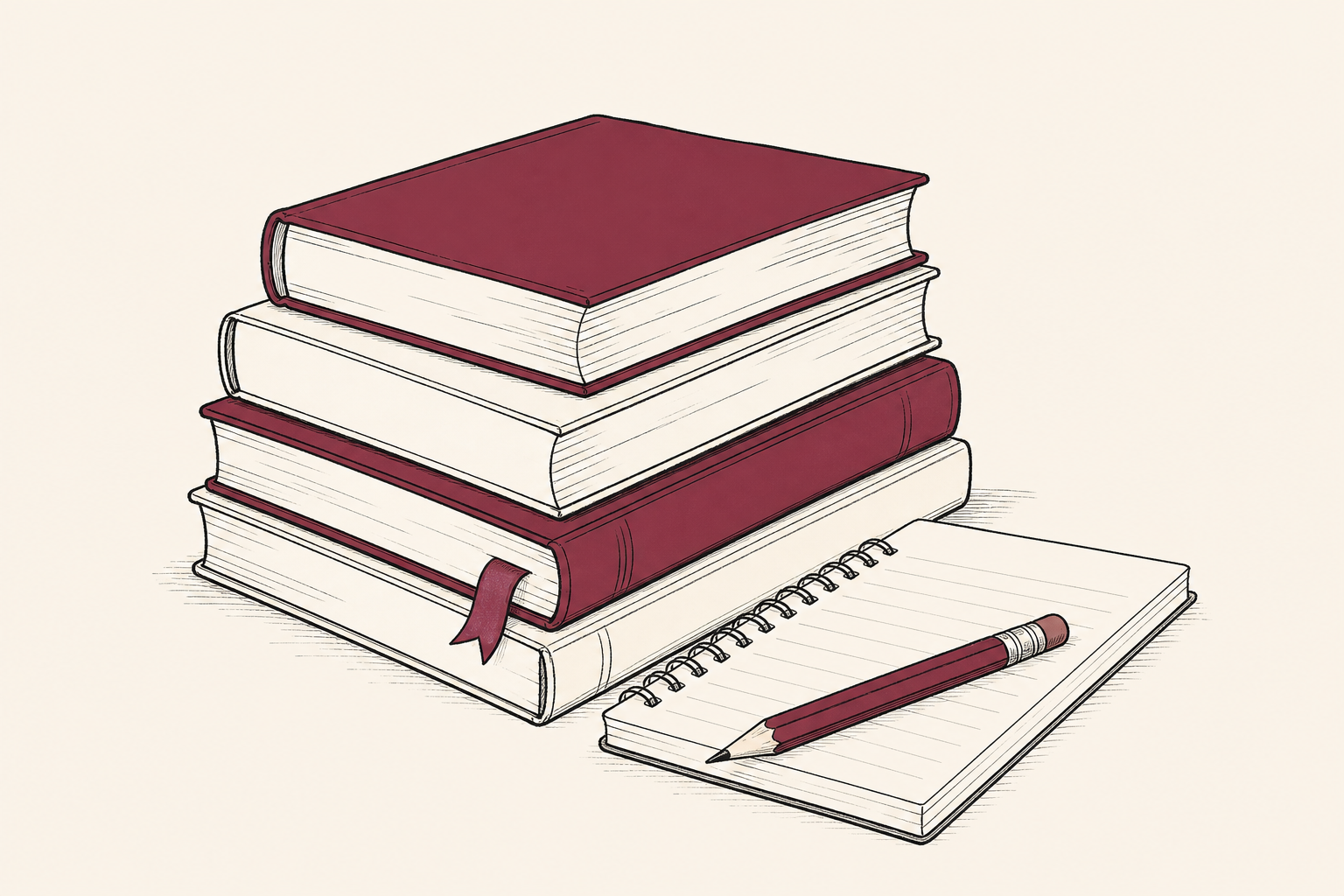 Student textbooks illustration